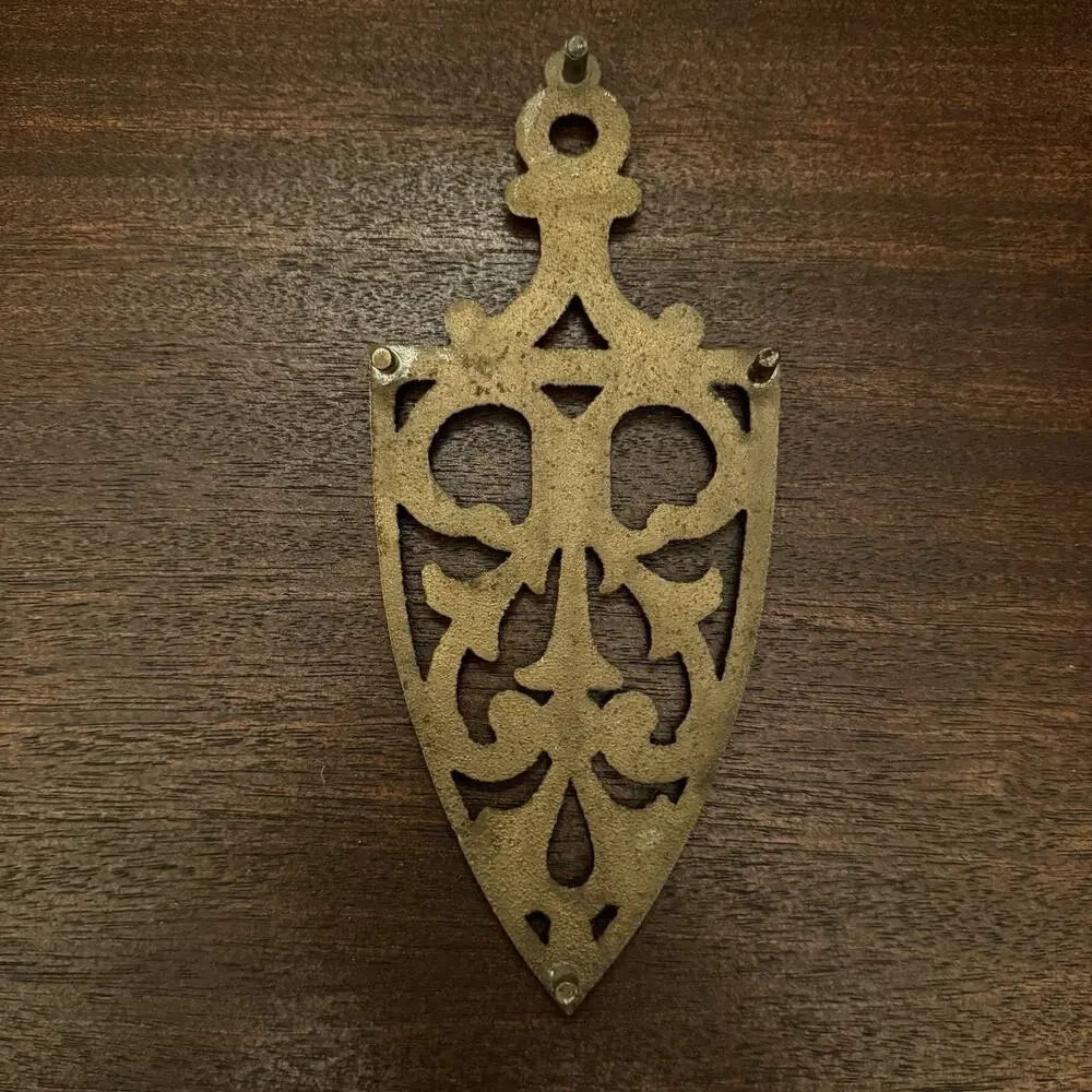 Vintage‎ VTG Solid Brass Footed Trivet Iron Stand Ornate Scrolls MCM Decor